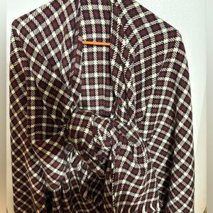 Dot Dash wool sweater cape, tartan one size  perfect for fall nights! Like new!